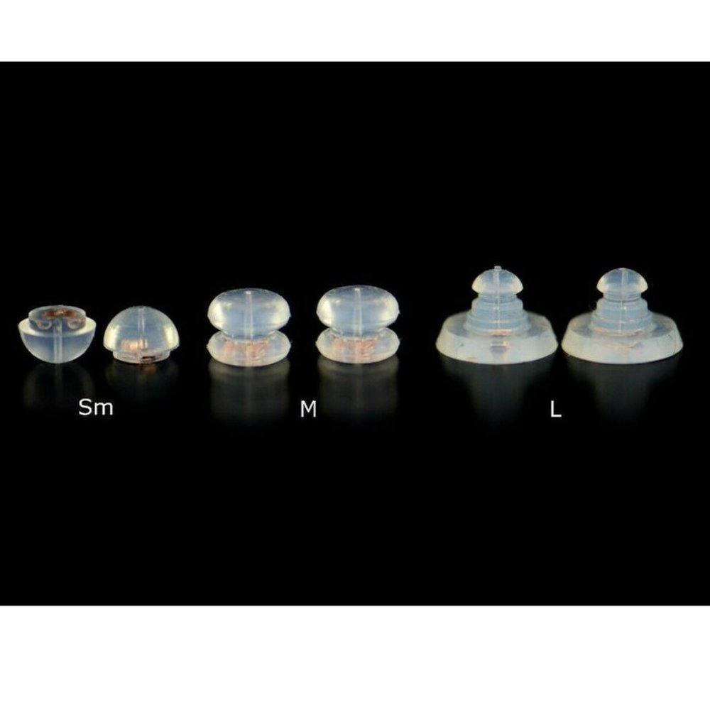 14k Rose Gold Gold Jelly Silicon Back Earring by Piece and Pair Small - 1 Pair